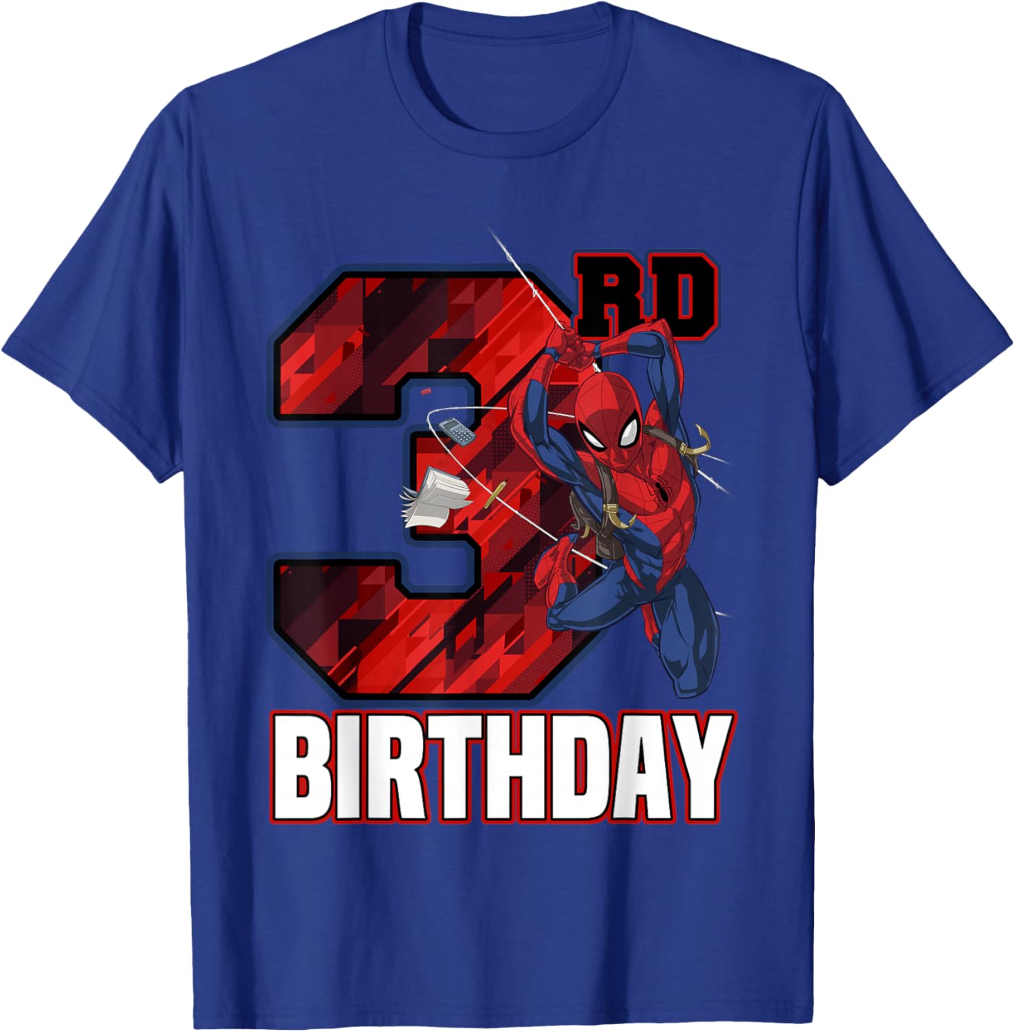 Spider-Man Web Swing 3rd Birthday T-Shirt for Kids Fun Party Wear - 1