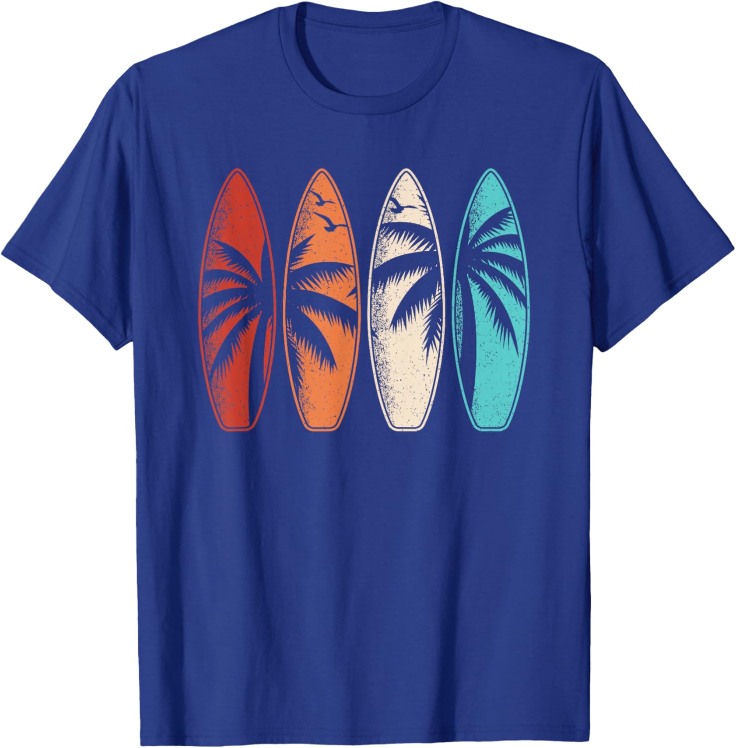 Tropical Hawaii Surfing Palm Tree Retro Surfboard T-Shirt Design - 21