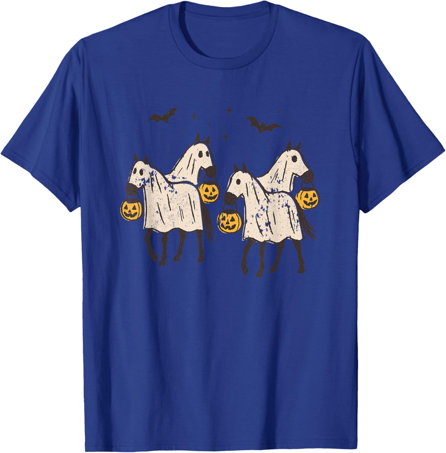 Cute Ghost Horses Halloween Trick or Treat T-Shirt for Kids and Adults - 4