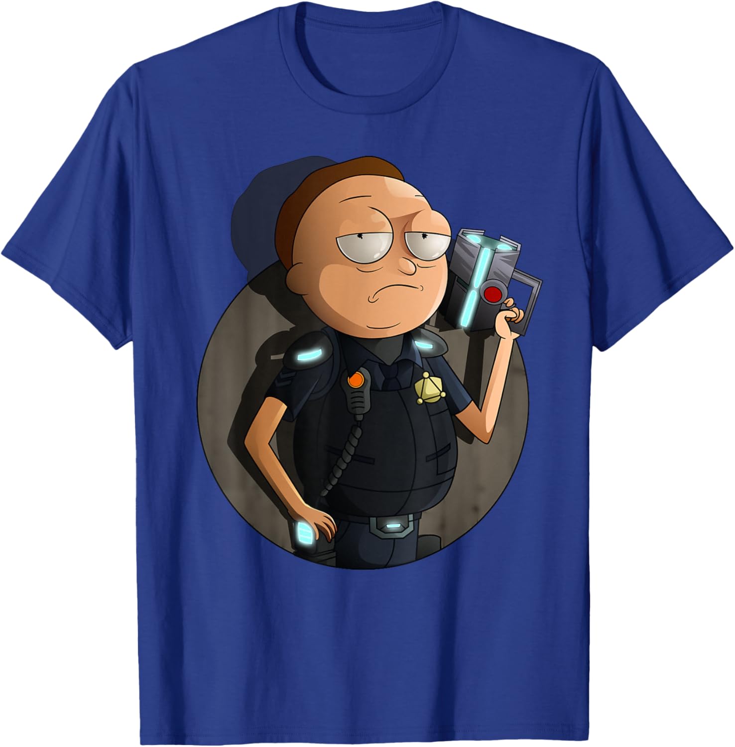 Mademark x Rick and Morty Cop Morty T-Shirt Stylish Graphic Tee - 21