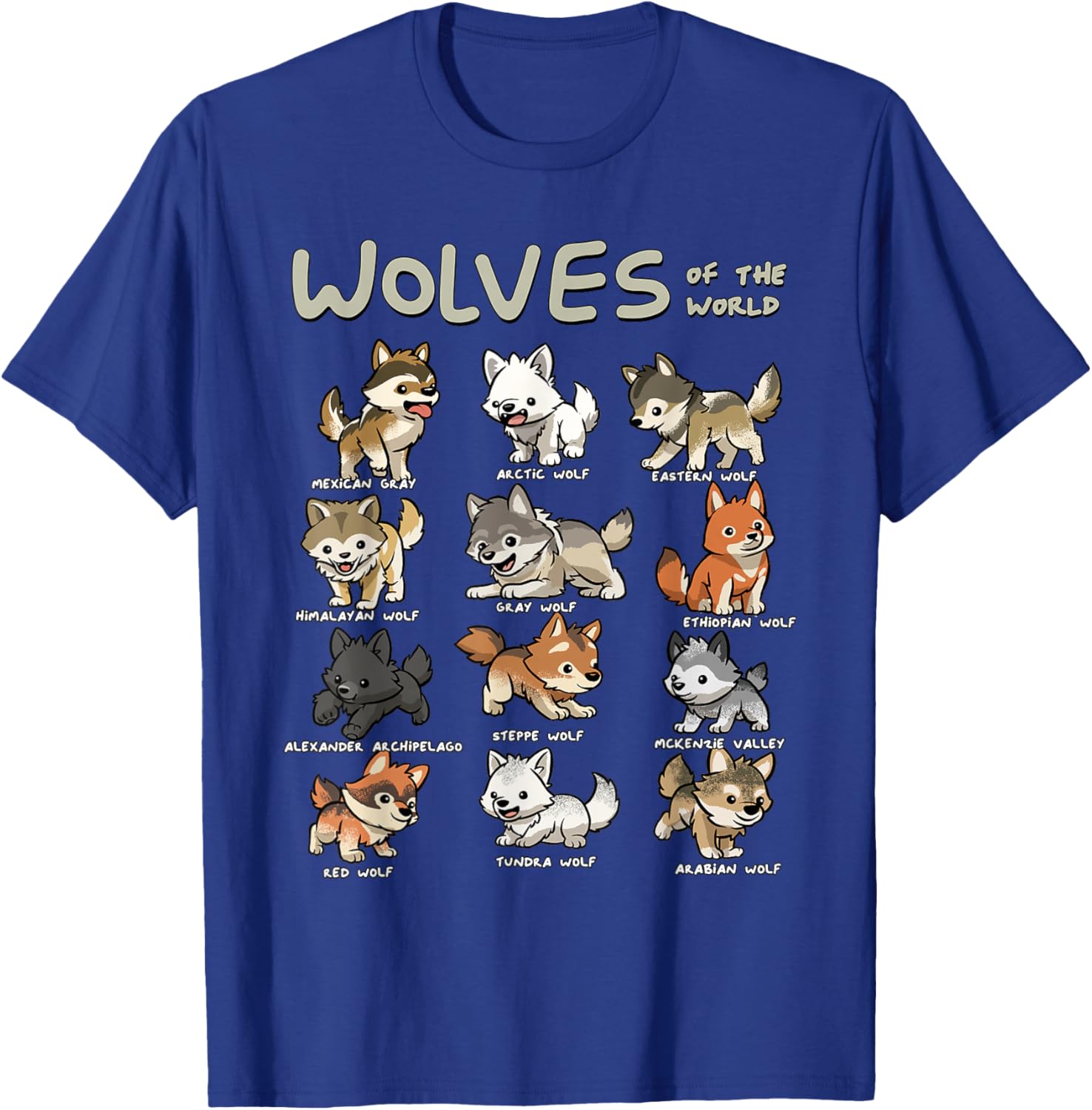 Charming Chibi Wolf T-Shirt for Animal Lovers - Cute Wolves Design - 11