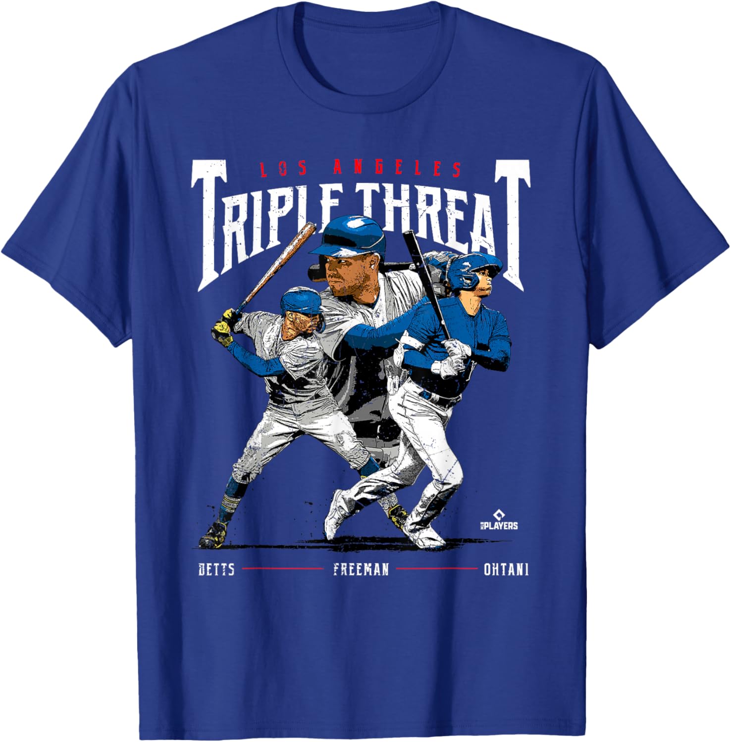 Triple Threat Ohtani Betts Freeman MLB T-Shirt for Los Angeles Fans - 1
