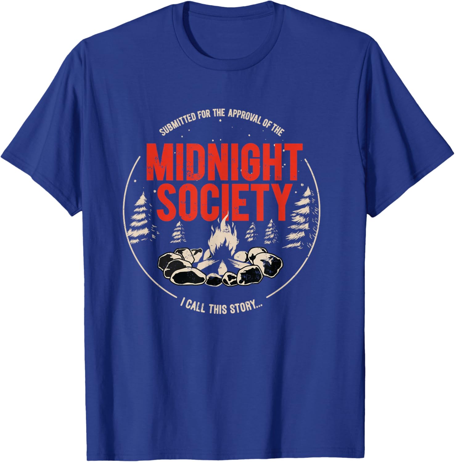Midnight Society Red Text Campfire T-Shirt for Casual Outdoor Fun - 3
