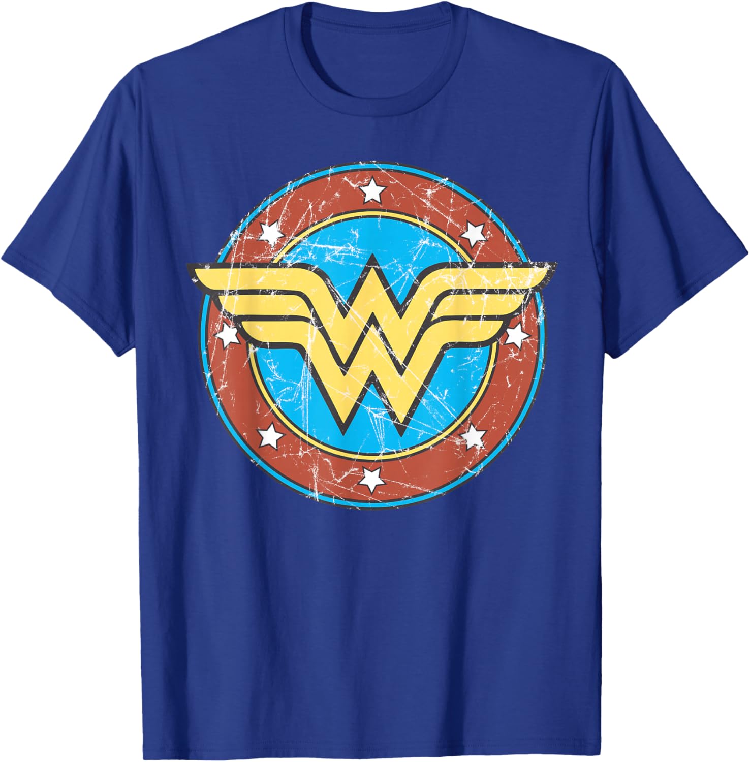 DC Wonder Woman Distressed Logo Circle T-Shirt for Superhero Fans - 13