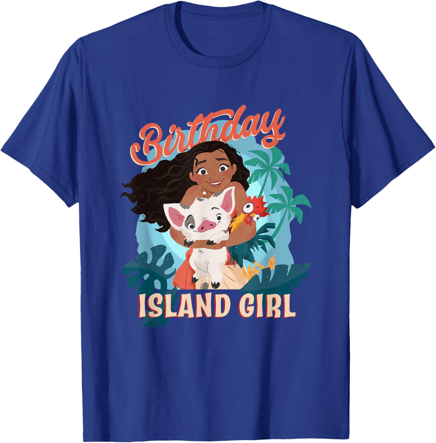 Disney Moana Island Girl T-Shirt with Pua and Hei Hei Big Logo - 5