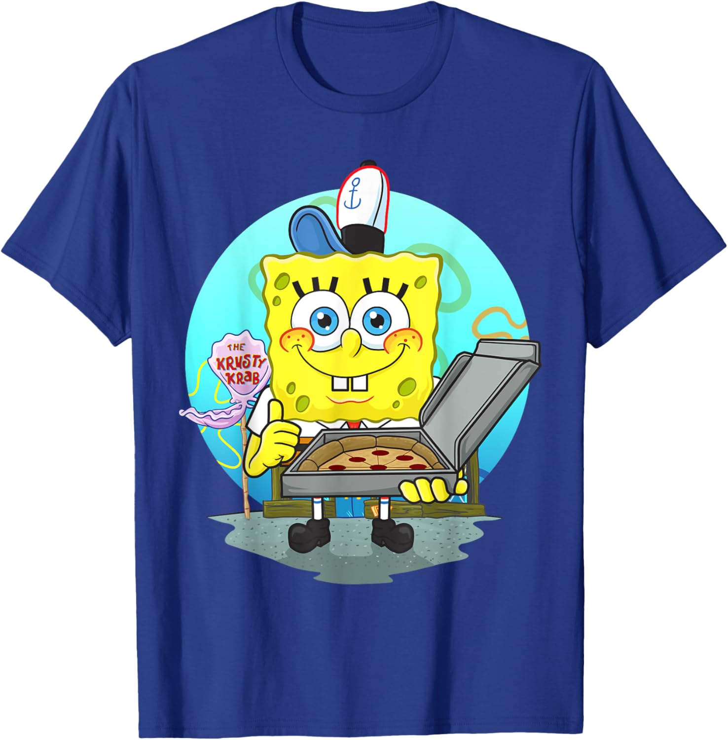 Mademark SpongeBob SquarePants Krusty Krab Pizza Delivery T-Shirt - 2