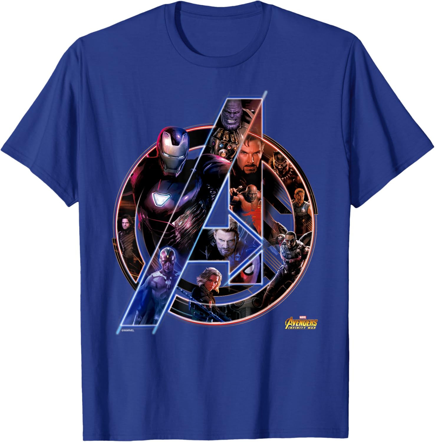 Marvel Avengers Infinity War Neon Team Short Sleeve T-Shirt for Fans - 4