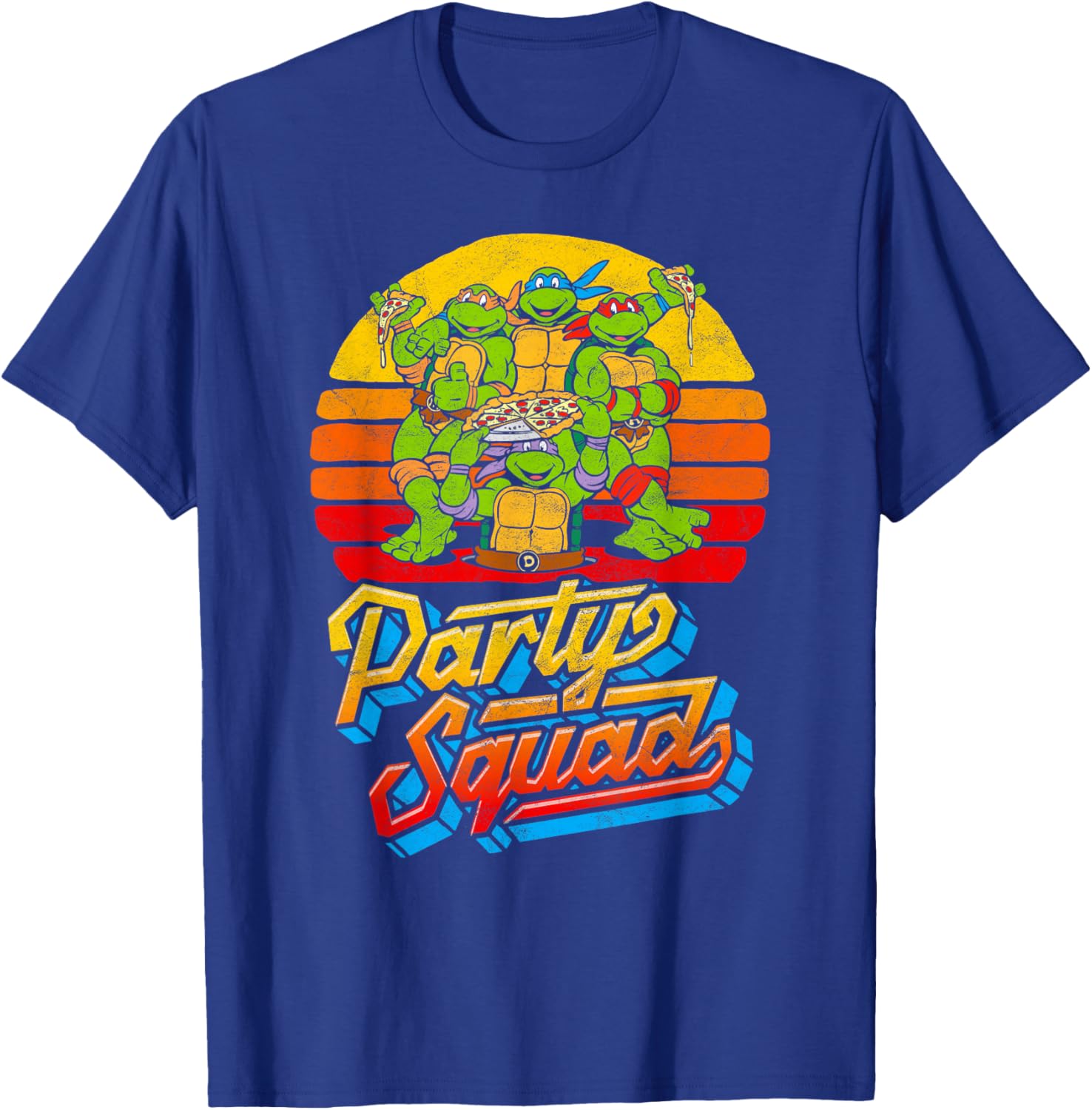 Mademark TMNT Vintage 80s Pizza Friends Distressed T-Shirt for Fans - 12