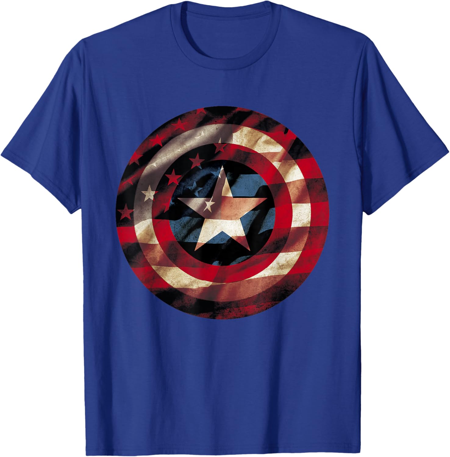 Captain America Graphic T-Shirt with Flag Fill Shield Design for Fans - 6