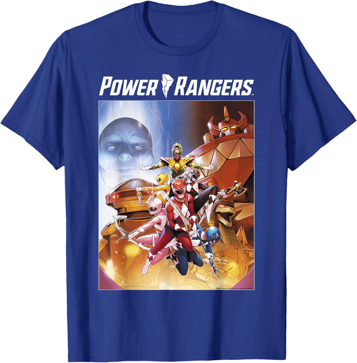 Power Rangers Rainbow Color Action Group Shot Poster T-Shirt for Fans - 8