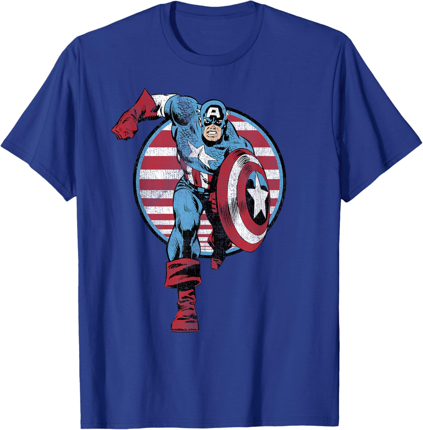 Vintage Captain America Retro Comic Circle T-Shirt for Fans - 13