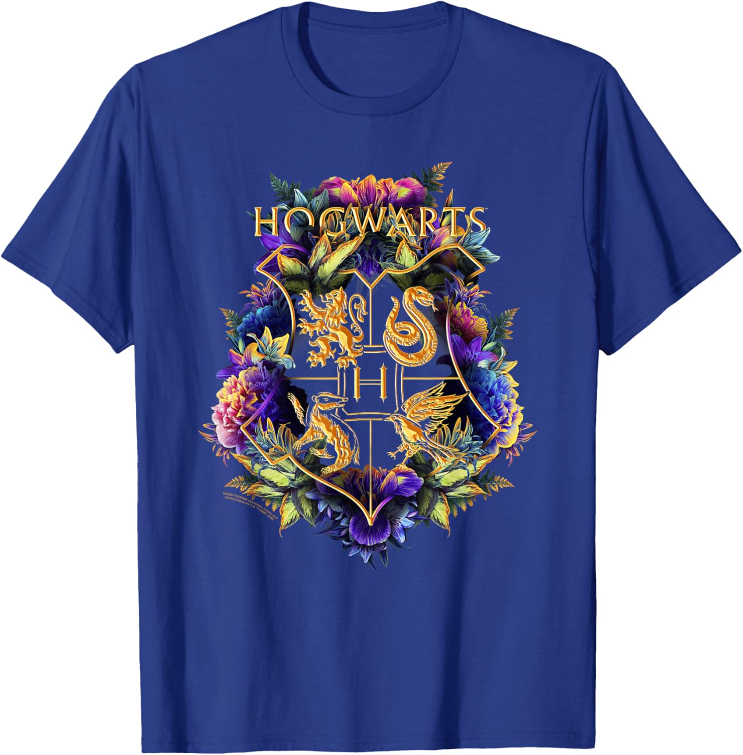 Harry Potter Hogwarts Floral Crest Long Sleeve T-Shirt for Fans - 9