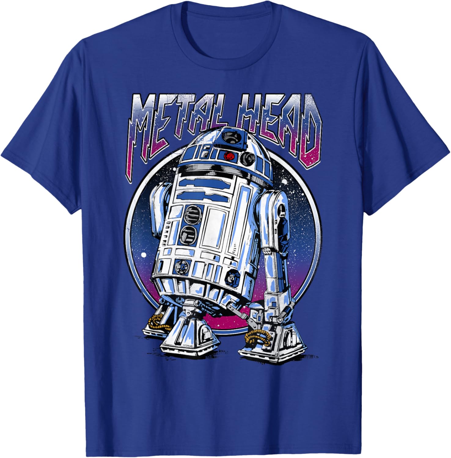 Vintage Star Wars R2D2 Metal Head T-Shirt for Disney Fans - 12