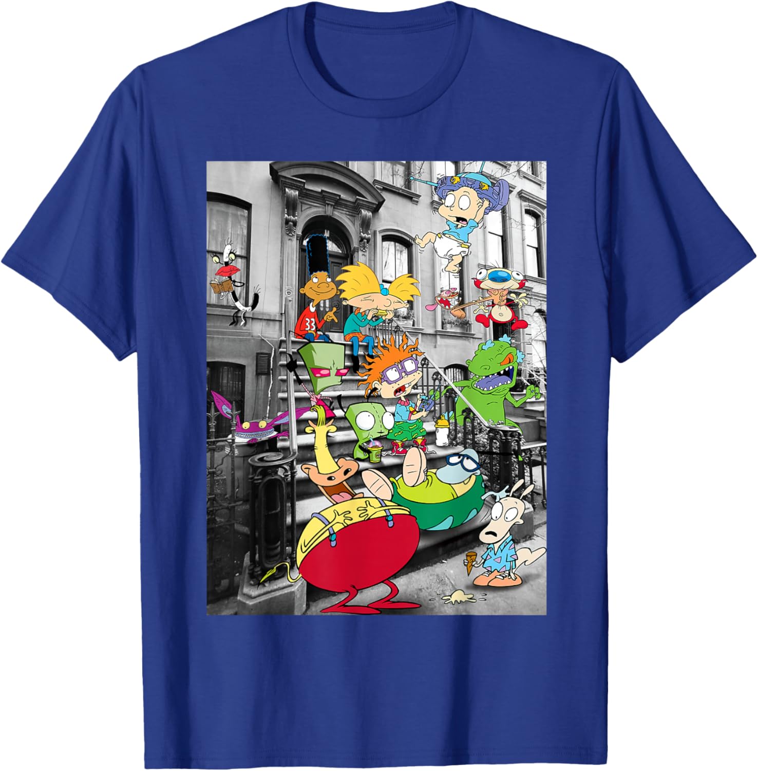 Nickelodeon Classic Nicktoons Hanging On Stoop T-Shirt for Fans - 2