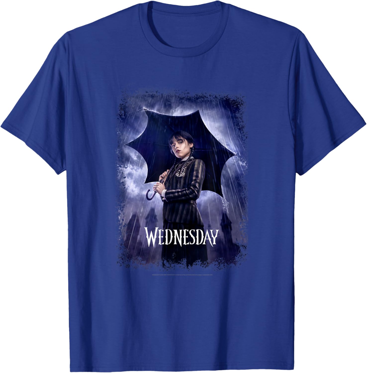 Wednesday Black Umbrella Rain Portrait T-Shirt for Fashion Lovers - 6