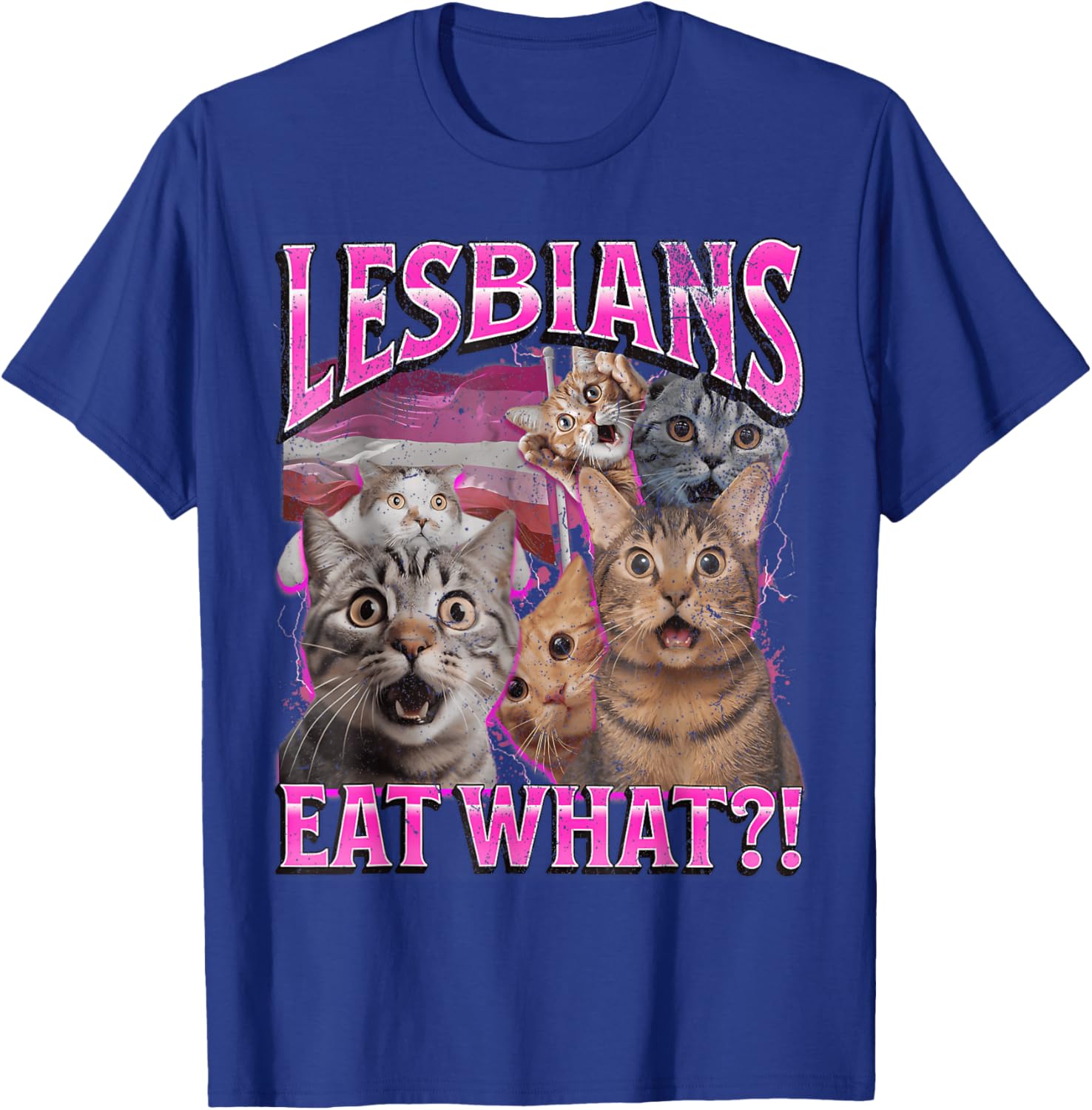 Funny Cat LGBTQ Pride T-Shirt with Lesbians Eat What Pun - Great Gift! - 23
