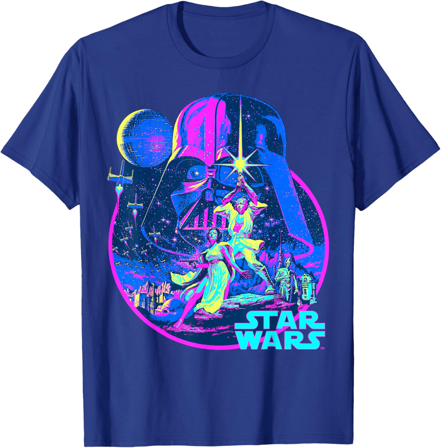 Star Wars Neon Poster T-Shirt for Fans of Disney Classic Adventure - 10