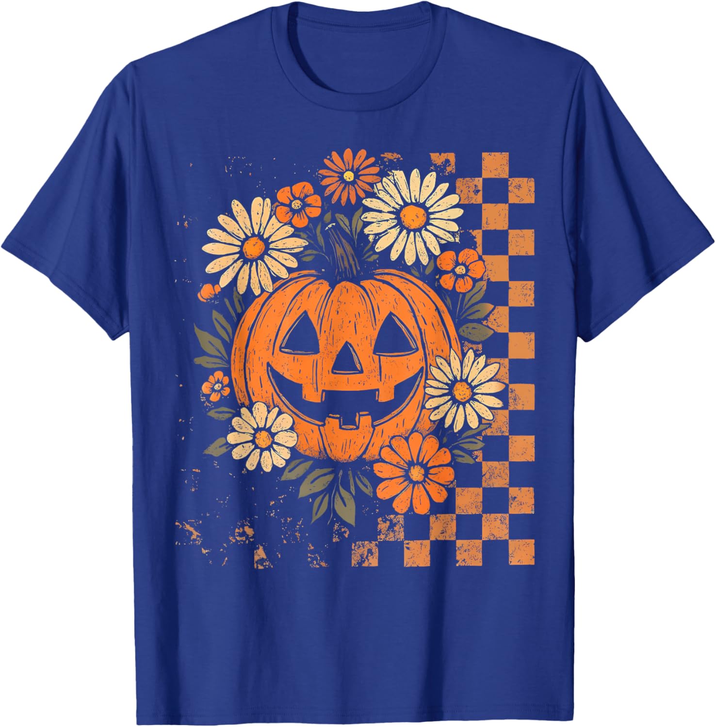 Vintage Floral Boho Pumpkin Halloween T-Shirt for Fall Fun - 19