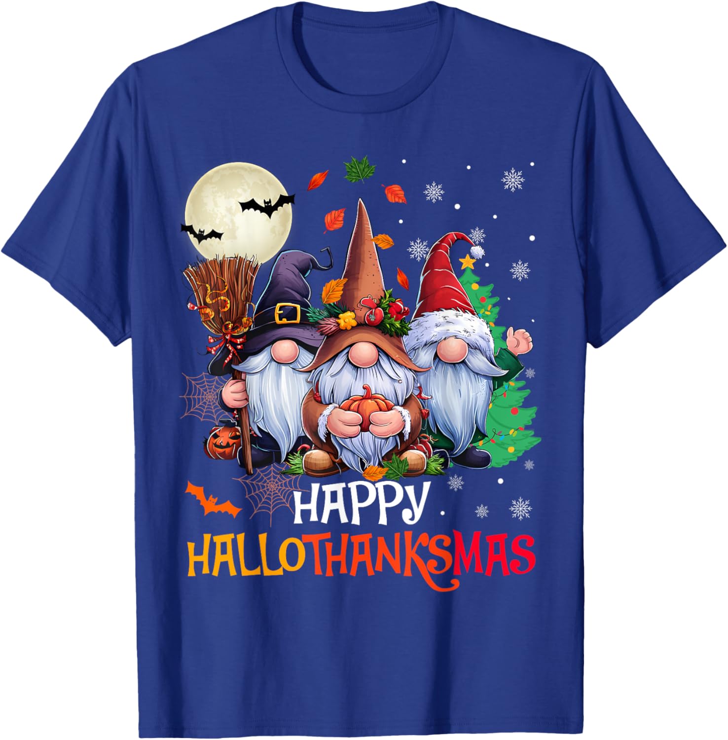 Happy Hallothanksmas Gnomes Lover T-Shirt for Halloween and Christmas - 8