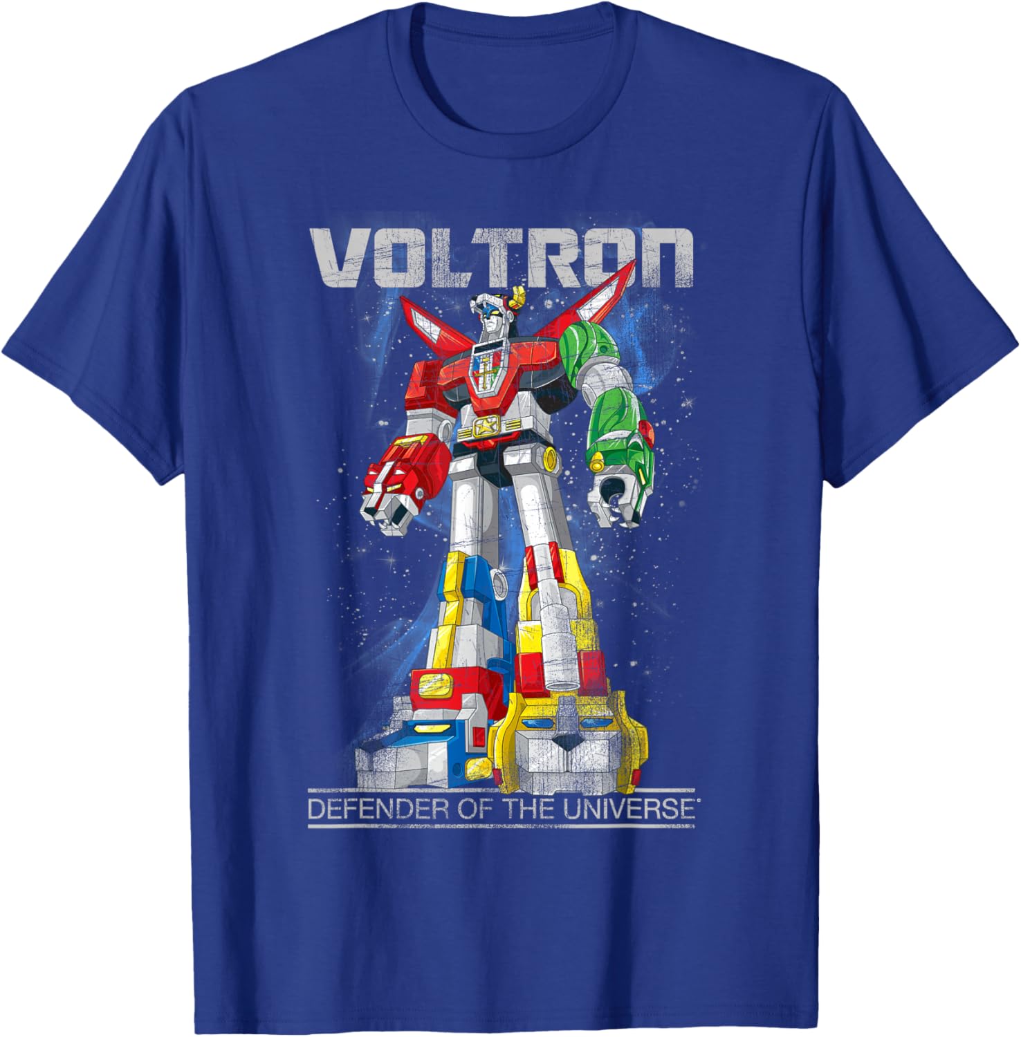 Voltron Retro Defender Distressed T-Shirt for Fans and Collectors - 9