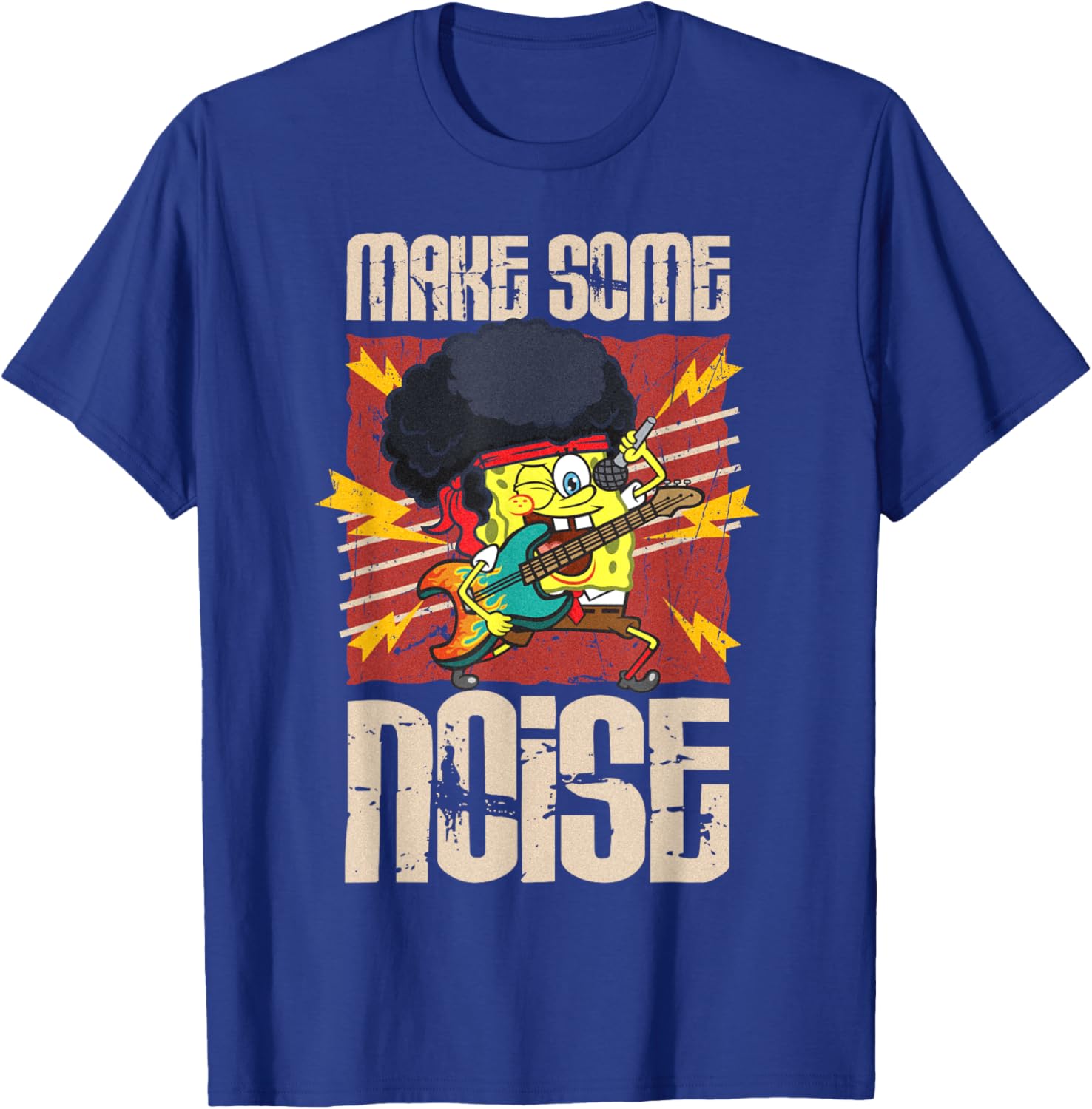 Mademark SpongeBob Make Some Noise Rock and Roll Retro T-Shirt - 3