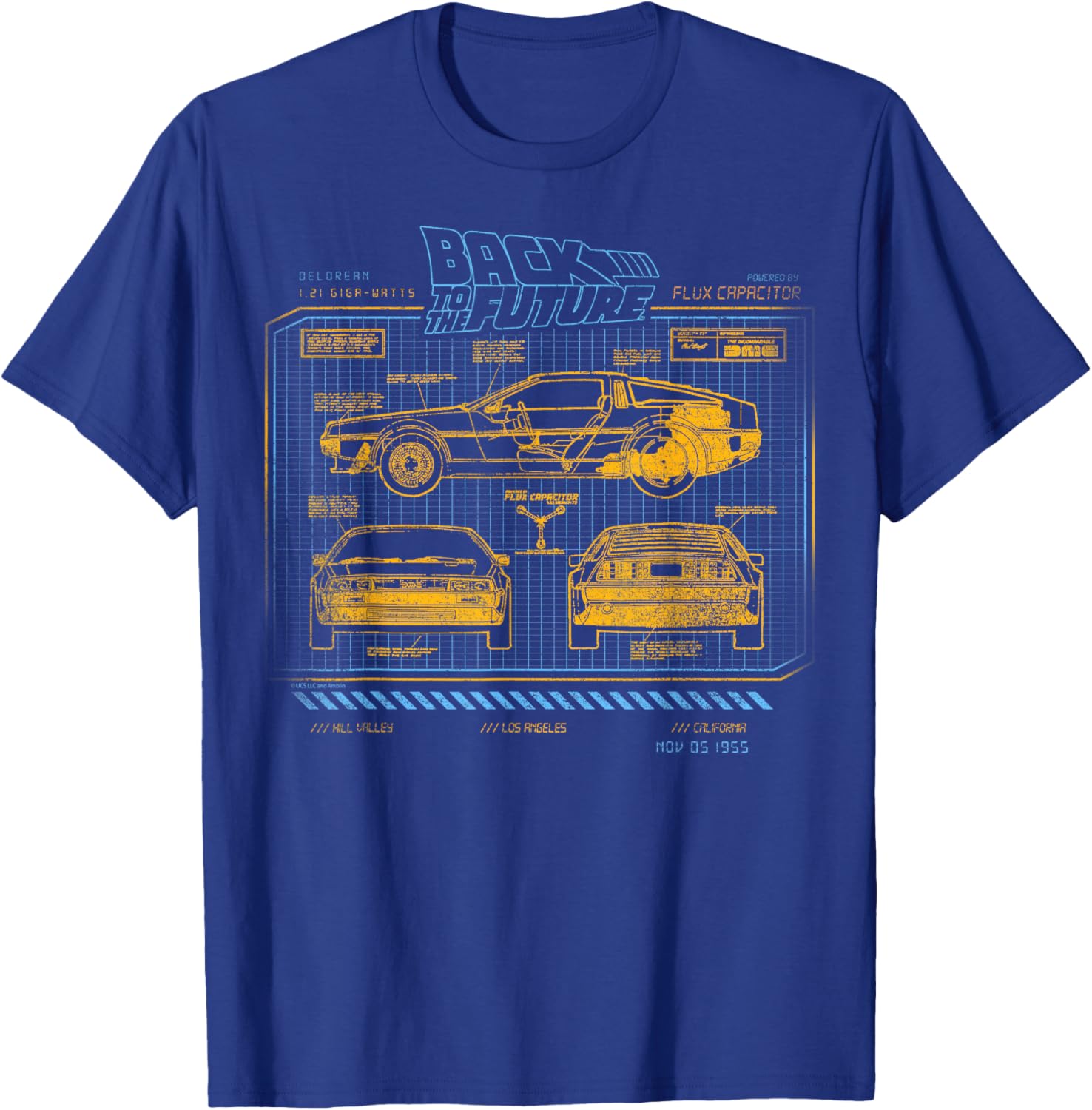 Back To The Future DeLorean Schematics T-Shirt for Fans and Collectors - 6