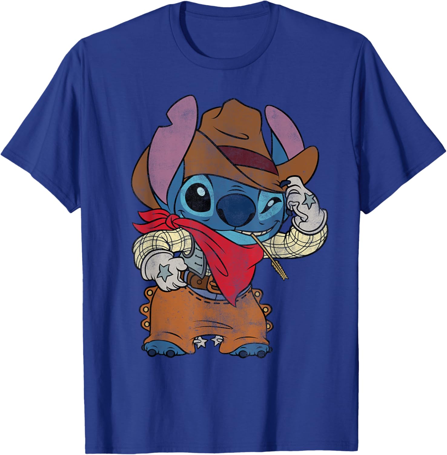 Disney Stitch Cowboy Costume T-Shirt Vintage Western Style Apparel - 14