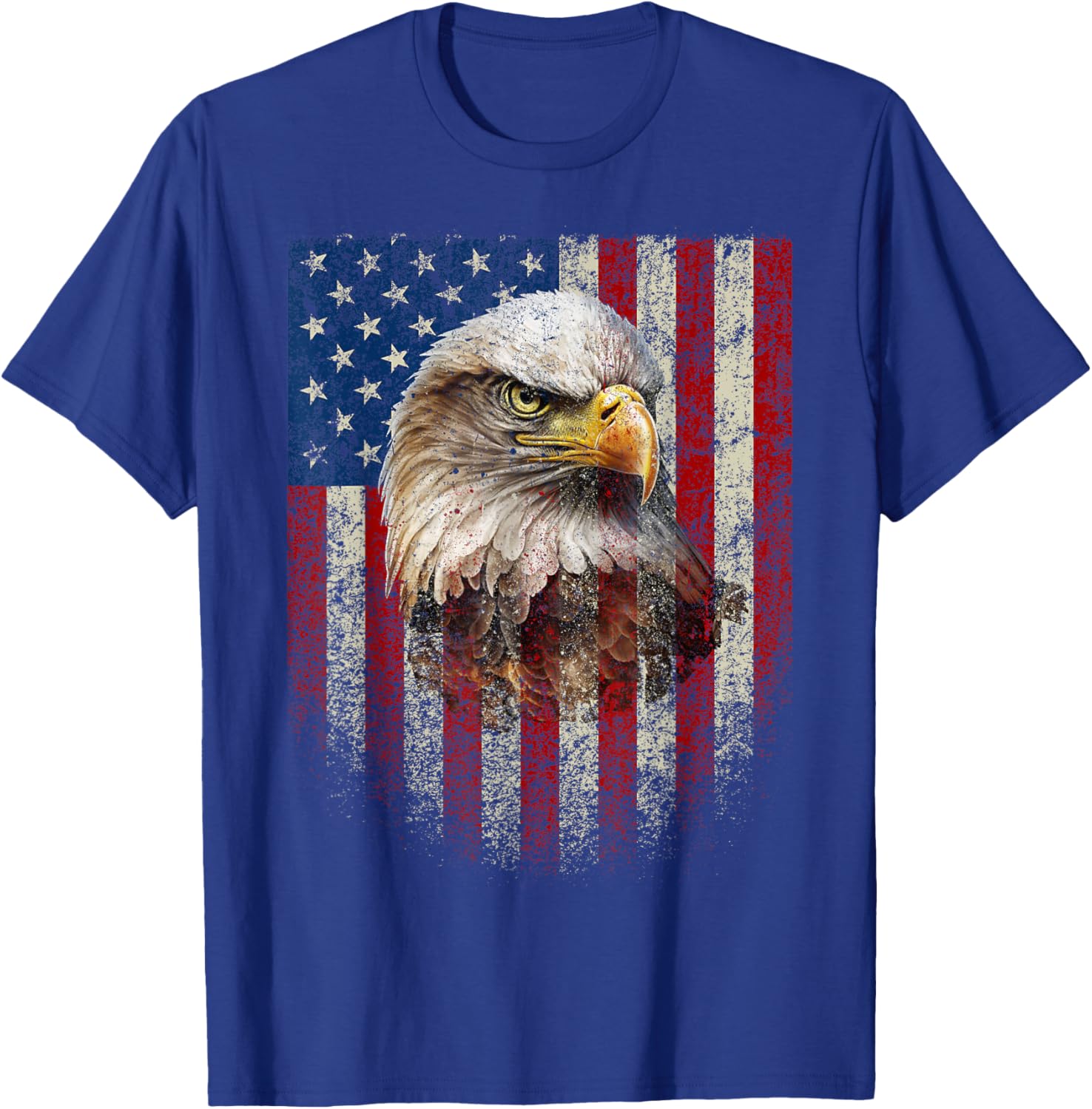 American Flag Bald Eagle T-Shirt Patriotic Red White Blue Apparel - 12