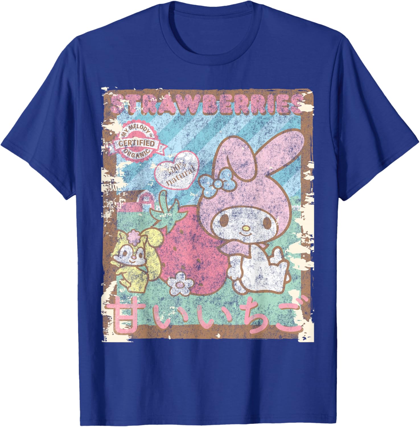 My Melody Strawberry Picking Short Sleeve T-Shirt for Fun Farm Days - 11