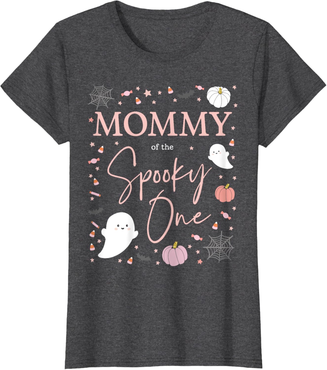 Cute Mommy of the Spooky One Pink Halloween T-Shirt for Girls 1st Birthday - 2