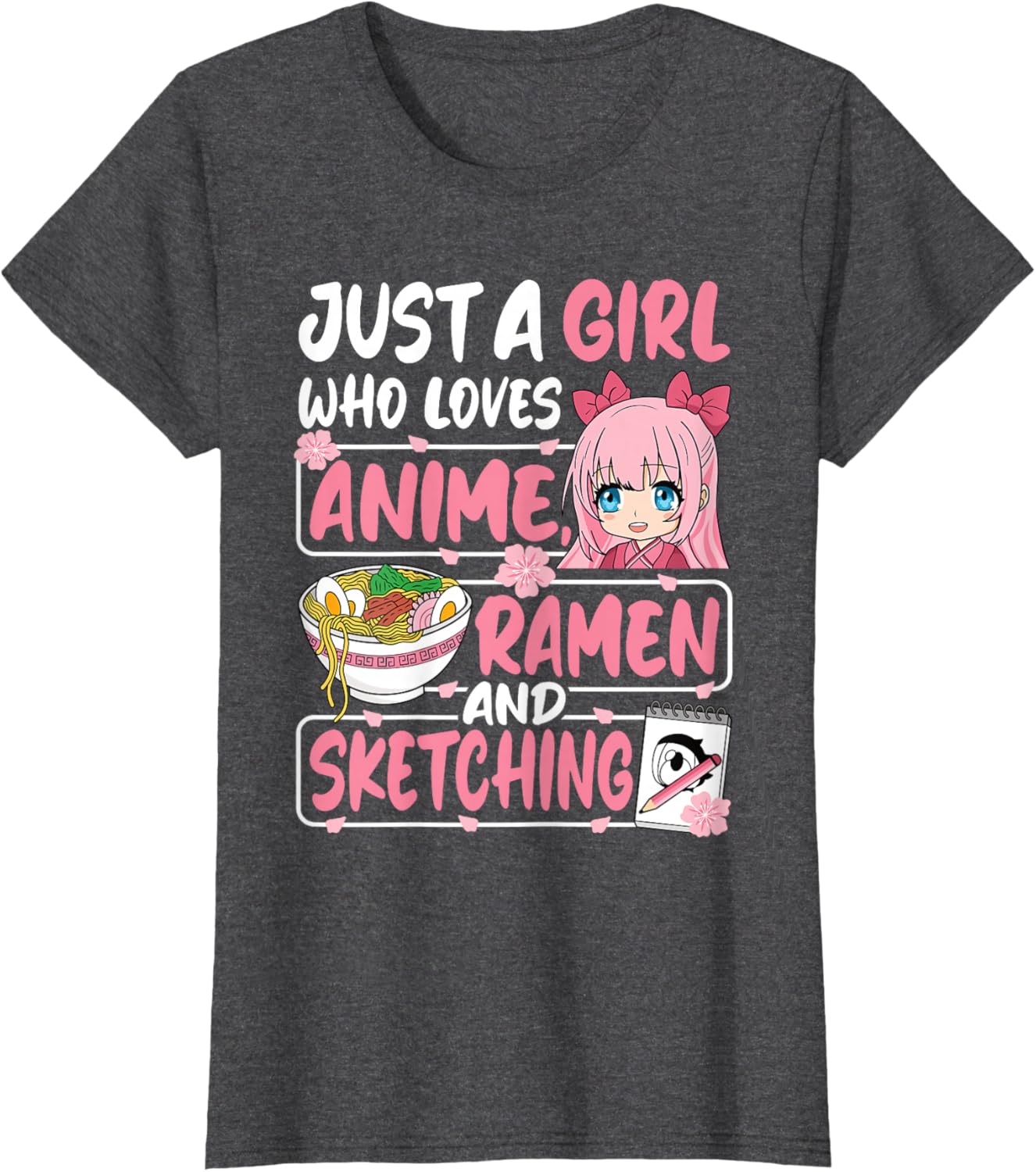 Cute Anime Ramen Sketching T-Shirt for Girls Who Love Japan Culture - 10