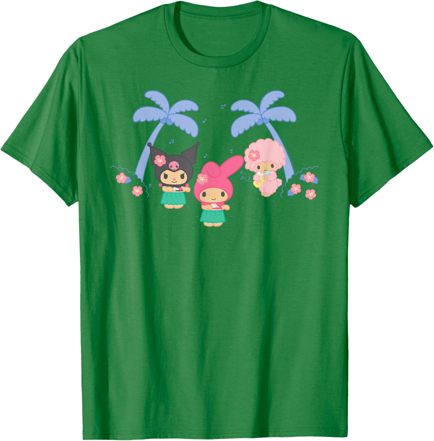 My Melody and Kuromi Tropical Hula T-Shirt for Fun Summer Style - 1