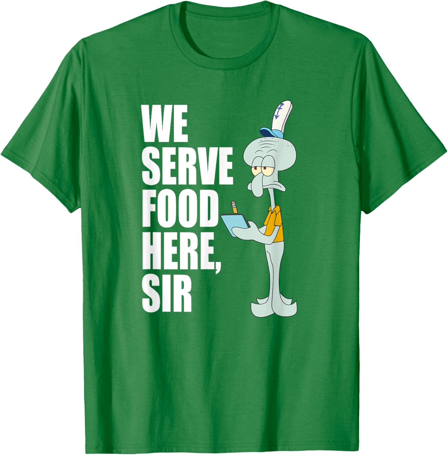 Mademark SpongeBob SquarePants Squidward We Serve Food Here T-Shirt - 1