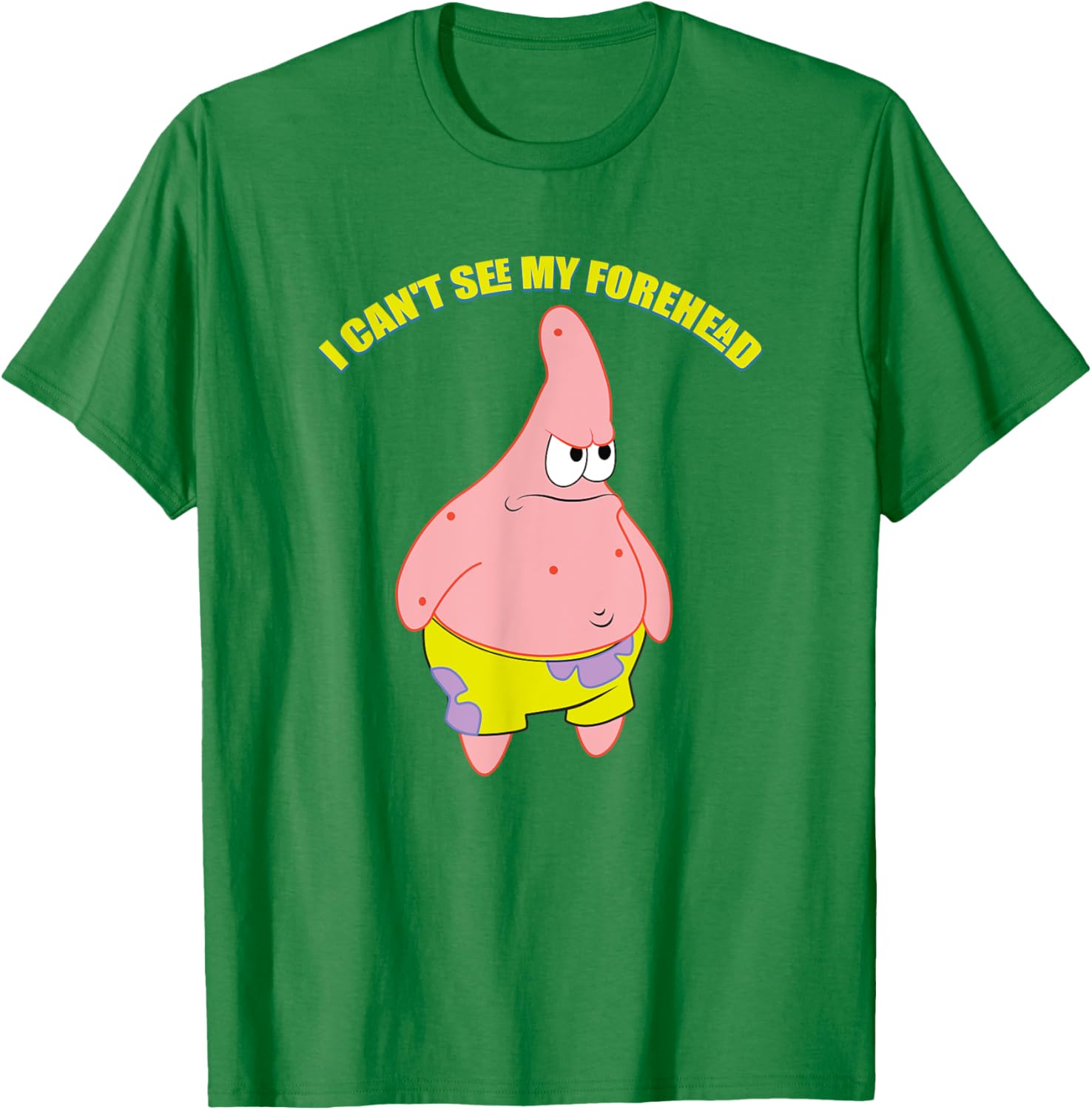 Mademark Patrick Star T-Shirt - Funny I Can't See My Forehead Design - 13