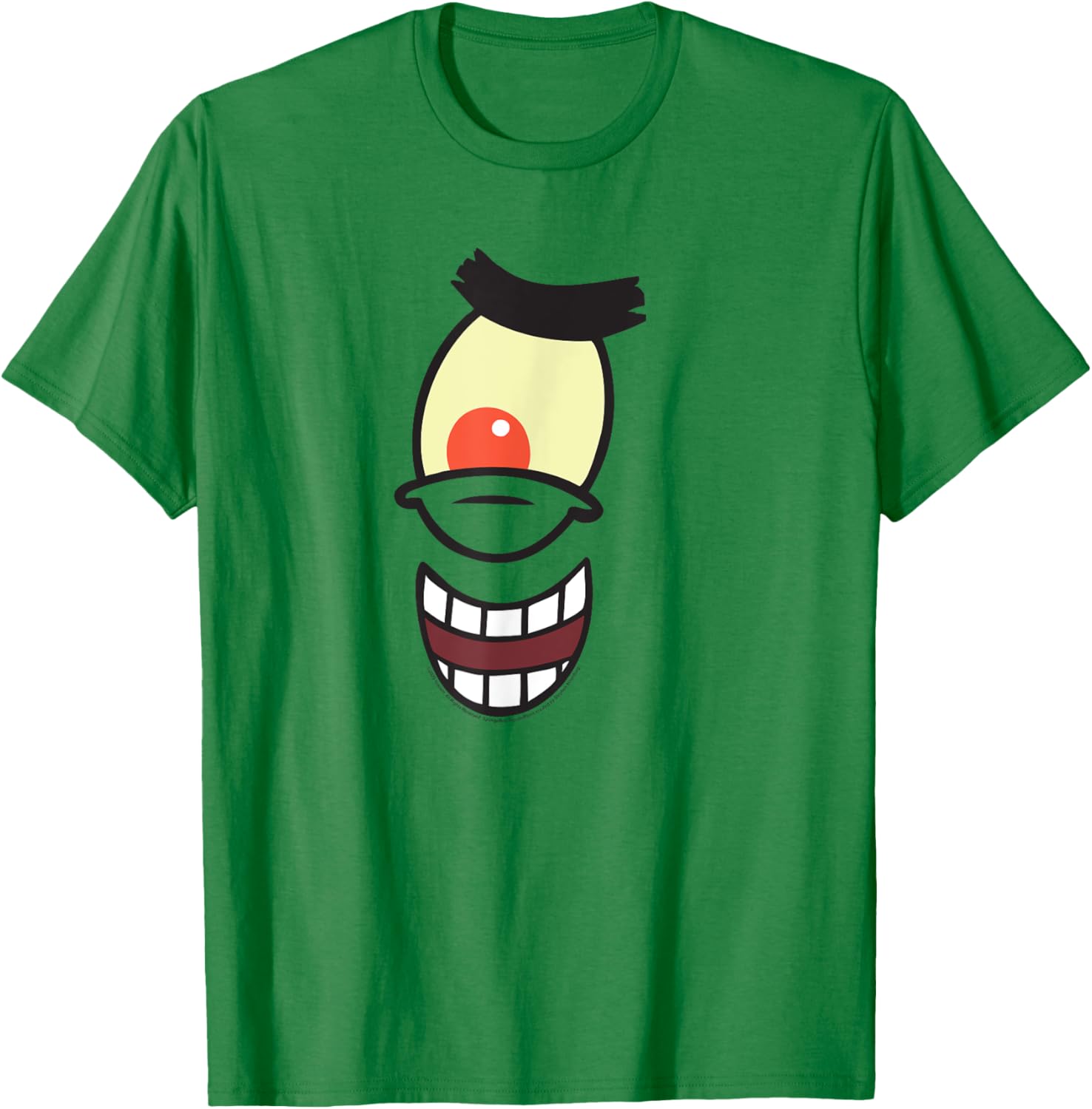 SpongeBob Plankton Face Cartoon T-Shirt for Fun Loving Fans - 1