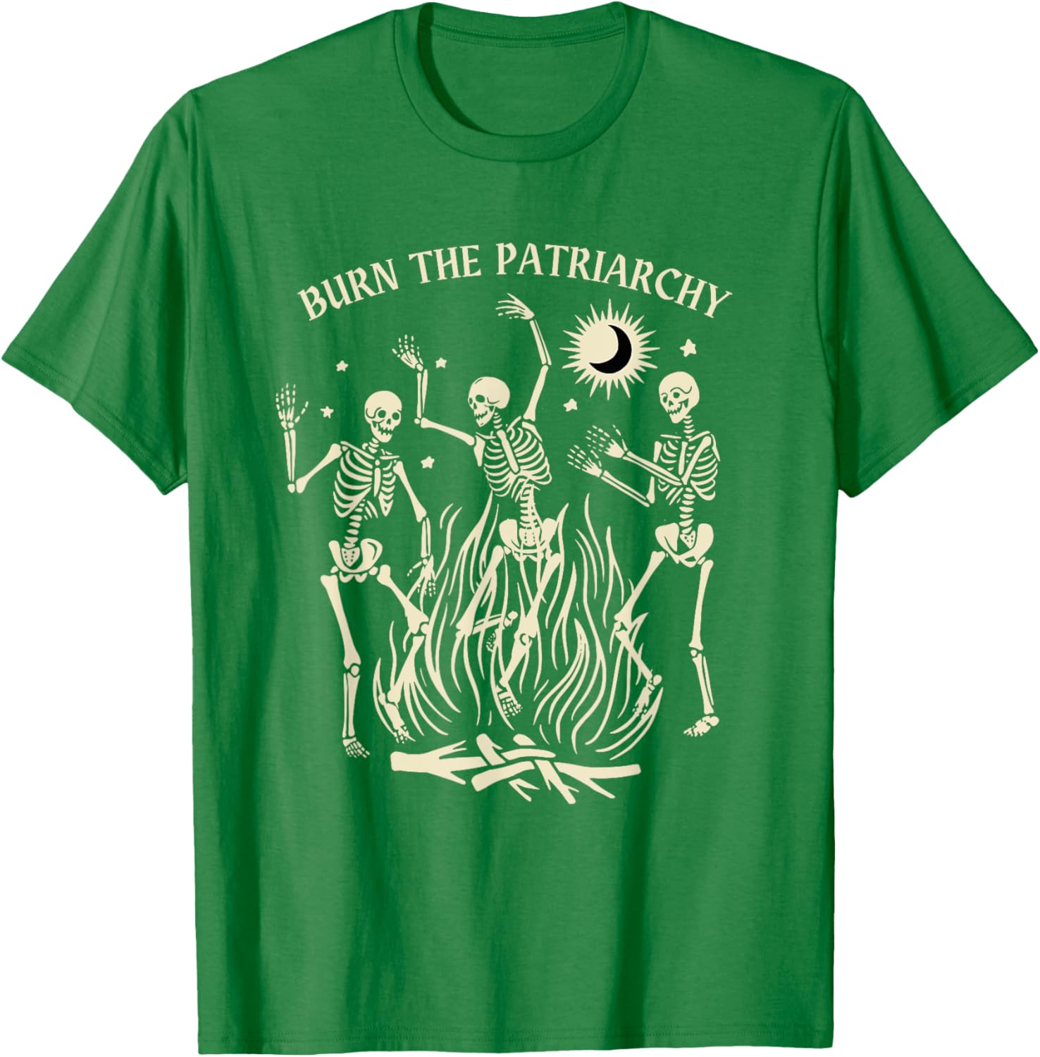 Funny Feminist Halloween T-Shirt Burn The Patriarchy Black Tee for Women - 2