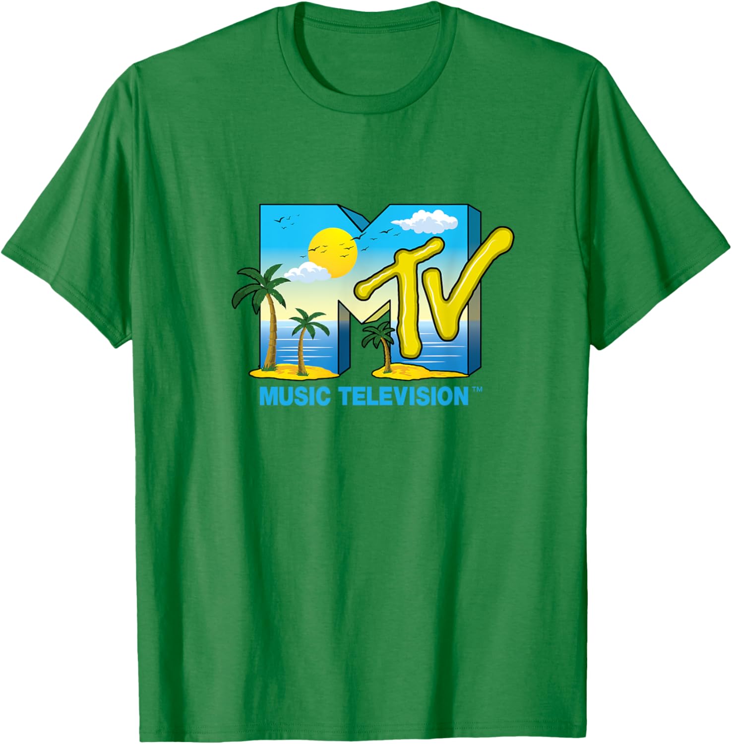 Mademark x MTV Official Logo T-Shirt with Palm Trees and Beach Vibes - 19