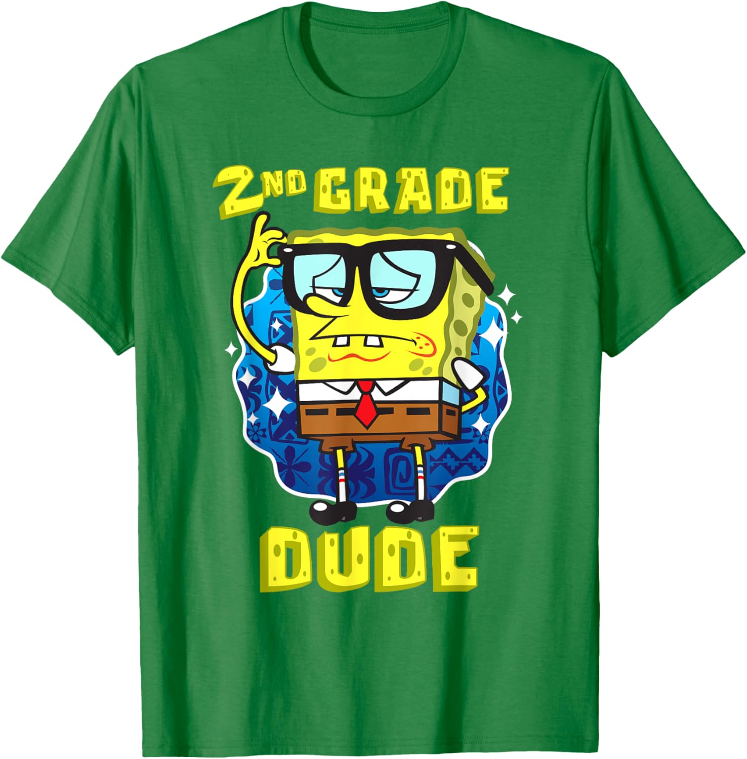 Mademark SpongeBob SquarePants 2nd Grader Dude Glasses T-Shirt for Kids - 4