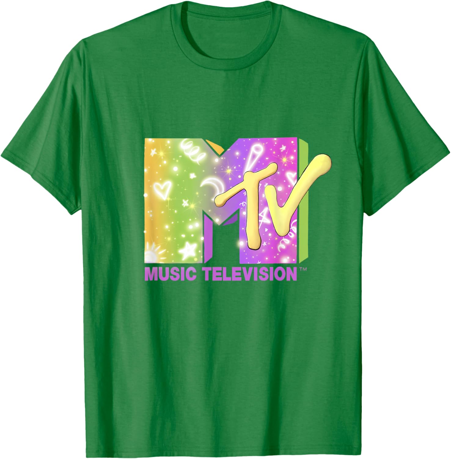 Mademark x MTV Neon Party Elements T-Shirt - Official MTV Logo Tee - 3