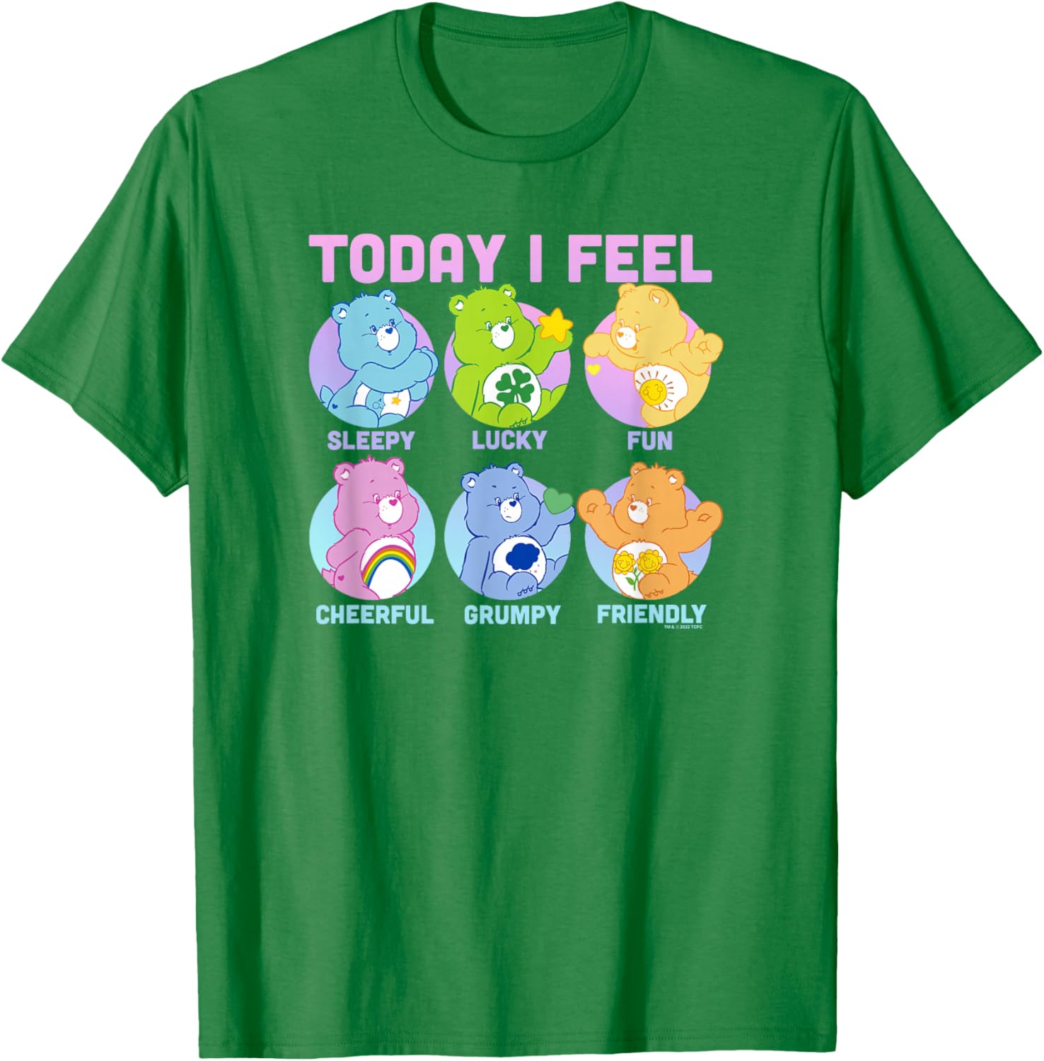 Vintage Neon Care Bears Emotions Box Ups T-Shirt for Fun Fashion - 12