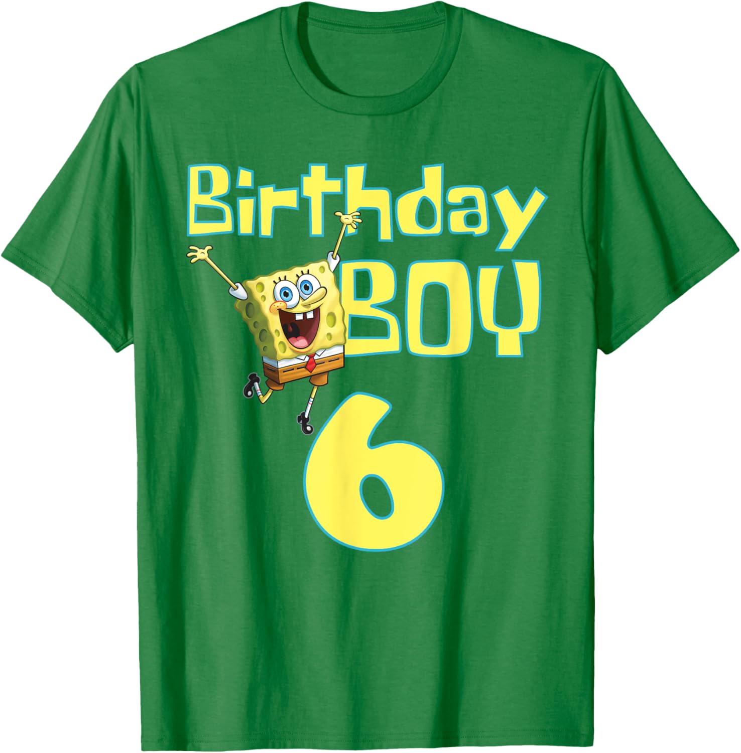 Mademark SpongeBob SquarePants Birthday Boy 6 T-Shirt for Kids - 14