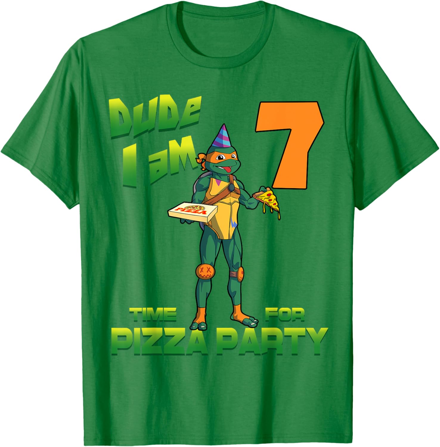 Mademark TMNT Michelangelo Pizza Party T-Shirt for 7 Year Olds - 16