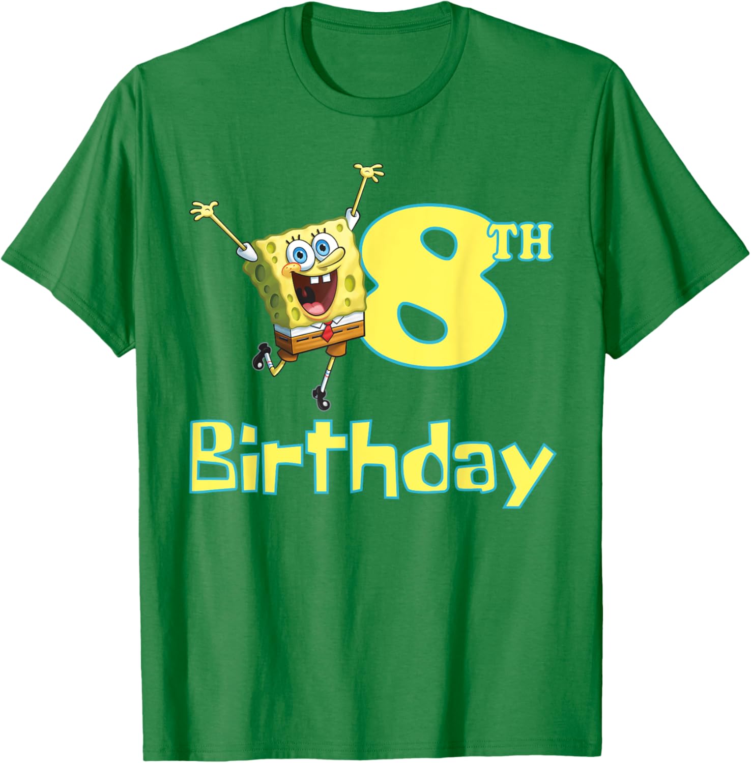 Mademark SpongeBob SquarePants 8th Birthday T-Shirt for Kids Fun Fashion - 9
