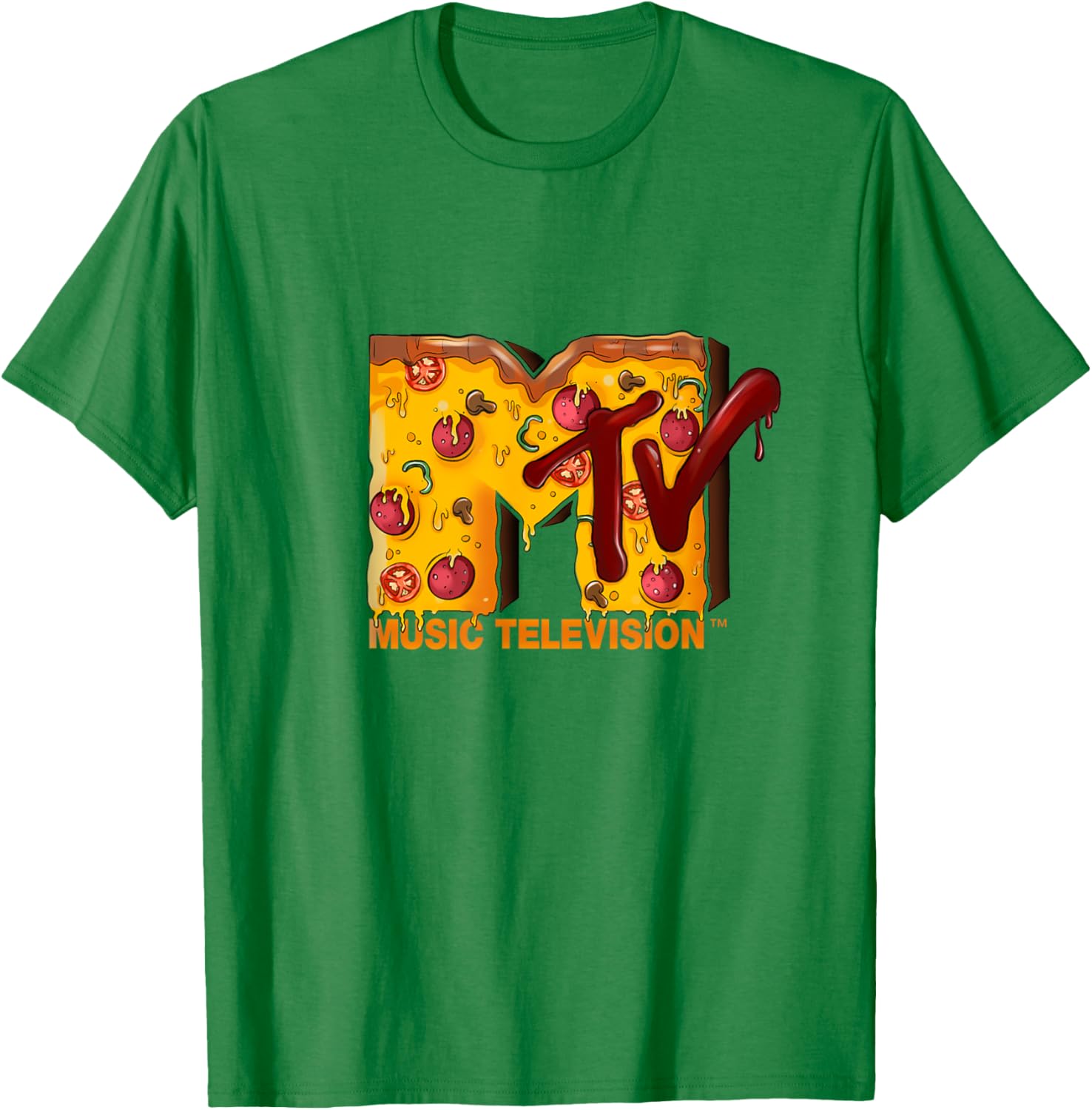 Mademark x MTV Pizza Lover T-Shirt Original MTV Logo Fun Design - 4