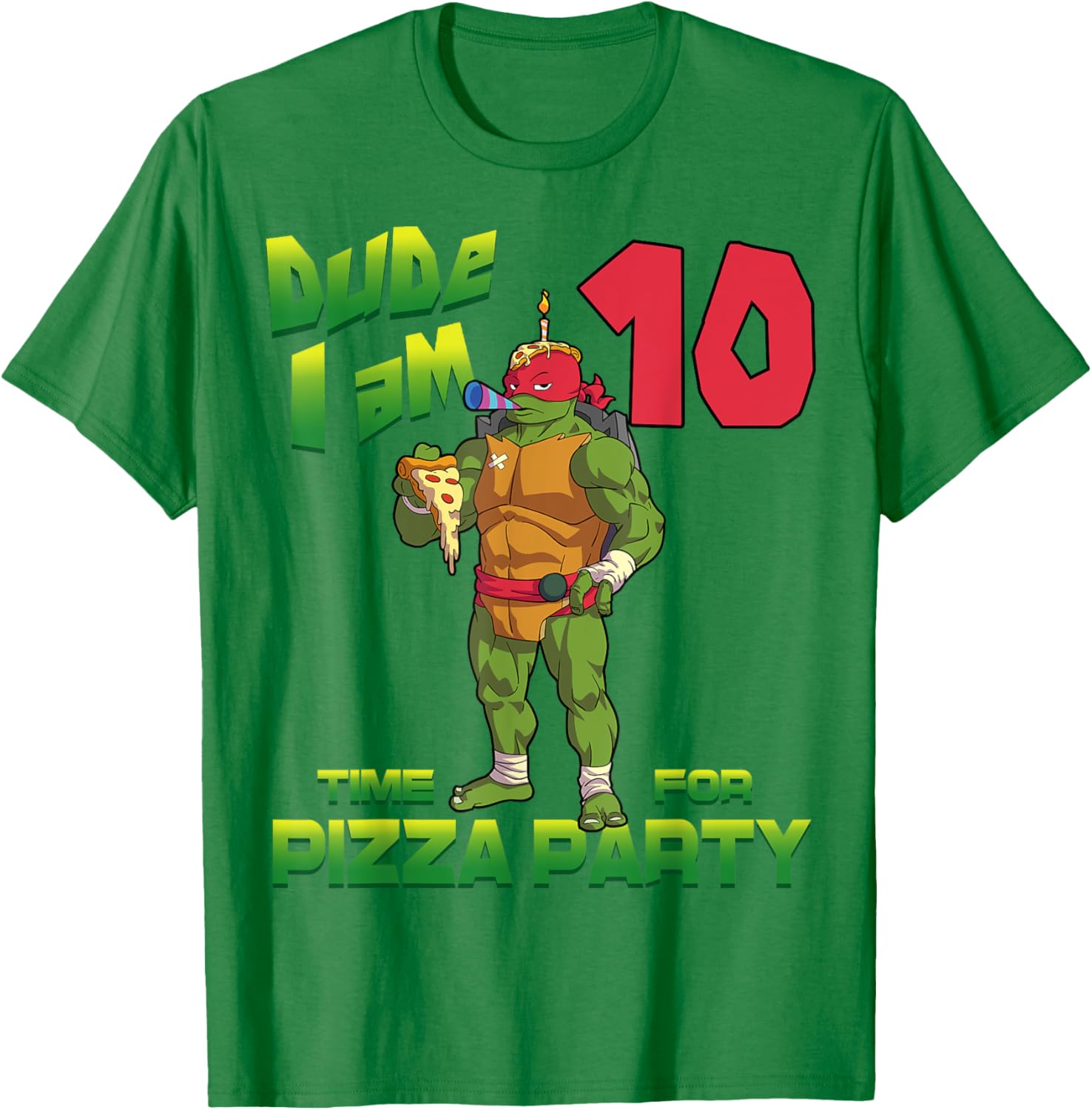 Mademark Teenage Mutant Ninja Turtles Raphael Pizza Birthday T-Shirt - 10