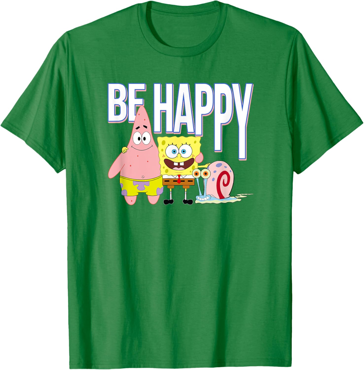 Be Happy T-Shirt with Patrick, SpongeBob & Gary from Mademark Collection - 11