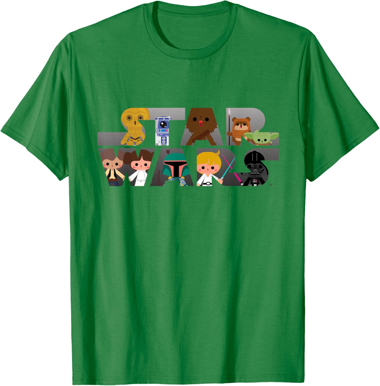 Kawaii Star Wars Multi-Character T-Shirt for Fans of All Ages - 7