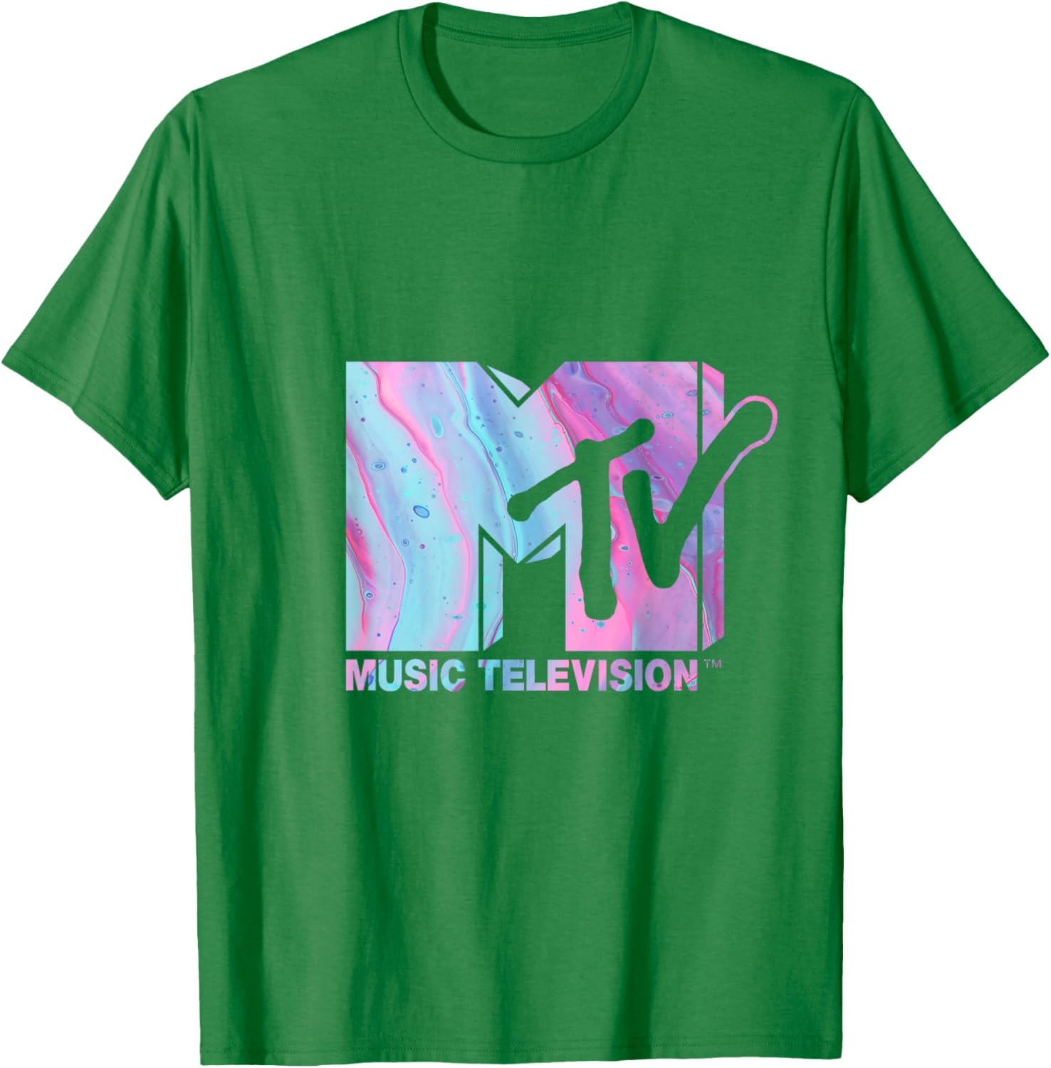 Mademark x MTV Fluid Logo T-Shirt in Pink and Blue for Stylish Wear - 10