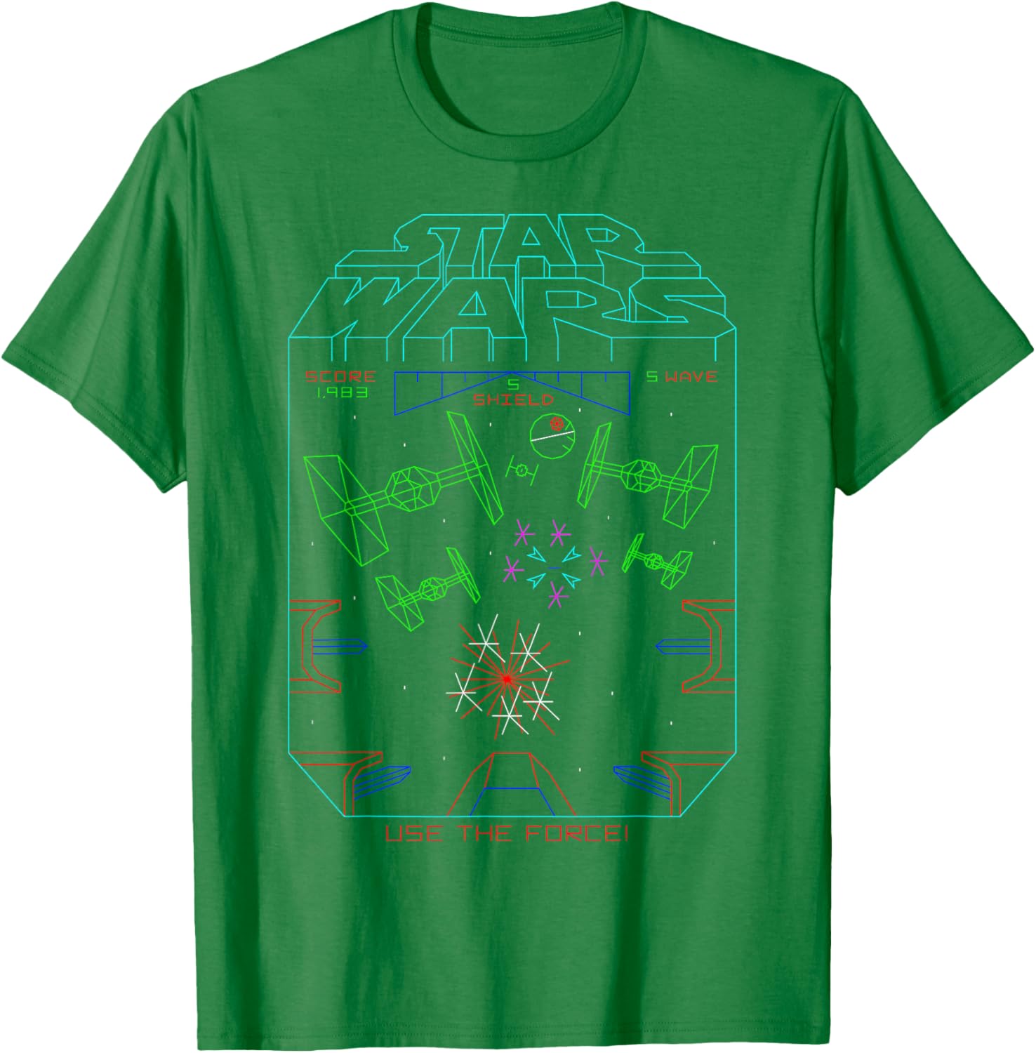 Star Wars Vintage Arcade Space Fight Graphic T-Shirt for Fans and Collectors - 1
