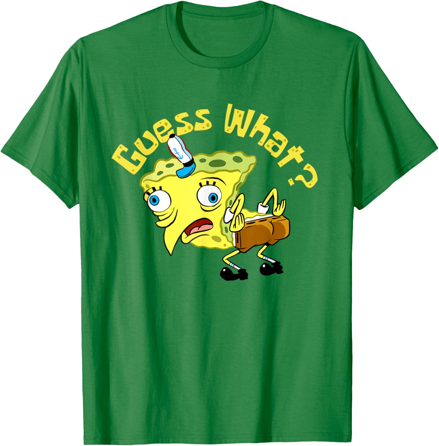 Funny Spongebob Mocking Meme Guess What Chicken Butt T-Shirt for Fans - 7